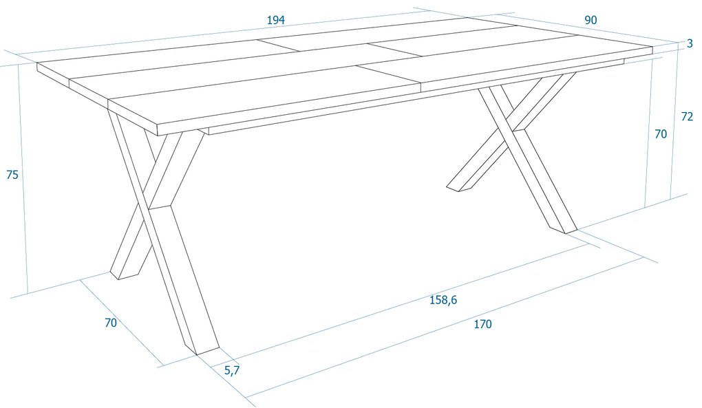 Mesa de sala de jantar | 10 pessoas | 200 | Robusto e estável graças à sua estrutura e pernas sólidas | Ideal para reuniões familiares | Branco | Esti