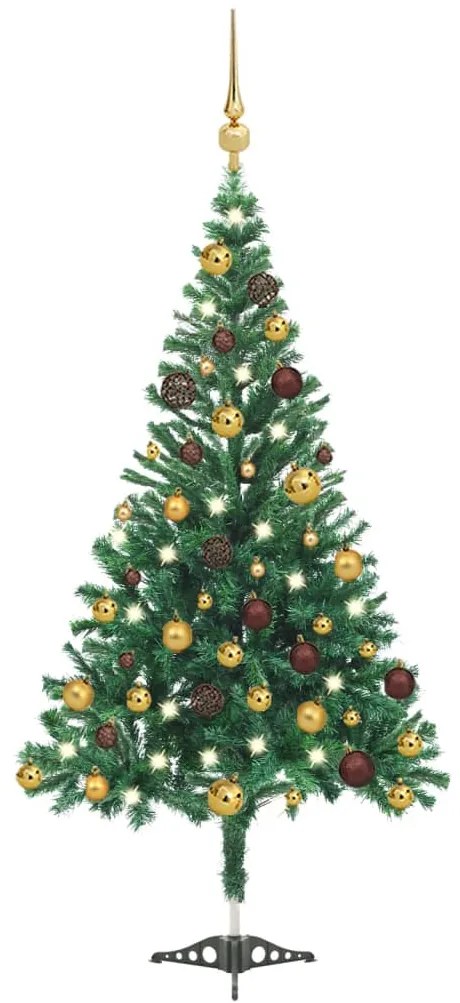 vidaXL Árvore de Natal artificial pré-iluminada com bolas 230 ramos