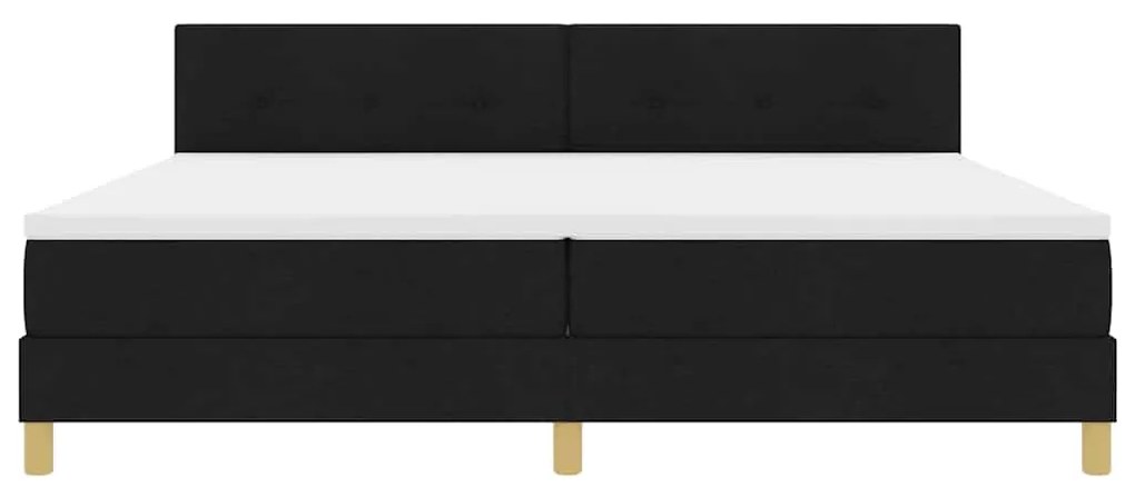Cama Box Spring com Colchão Preta 200x200 cm Tecido