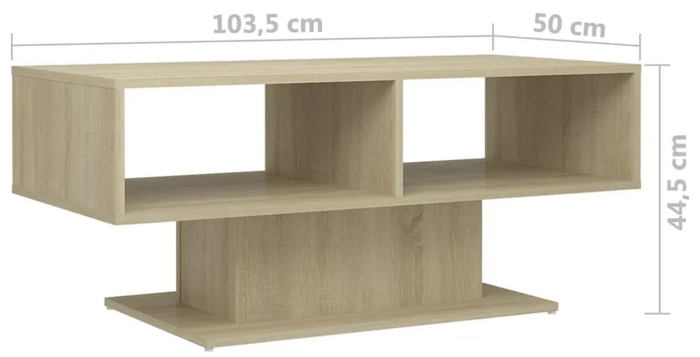 Mesa de centro 103,5x50x44,5 cm contraplacado carvalho sonoma