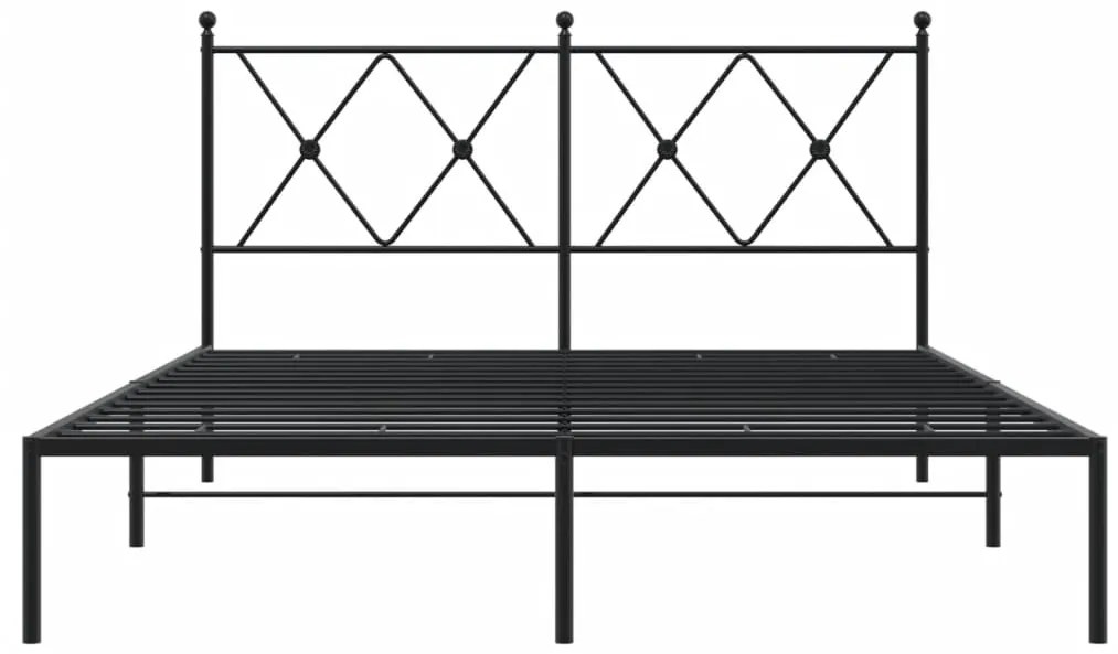 Estrutura de cama com cabeceira 135x190 cm metal preto