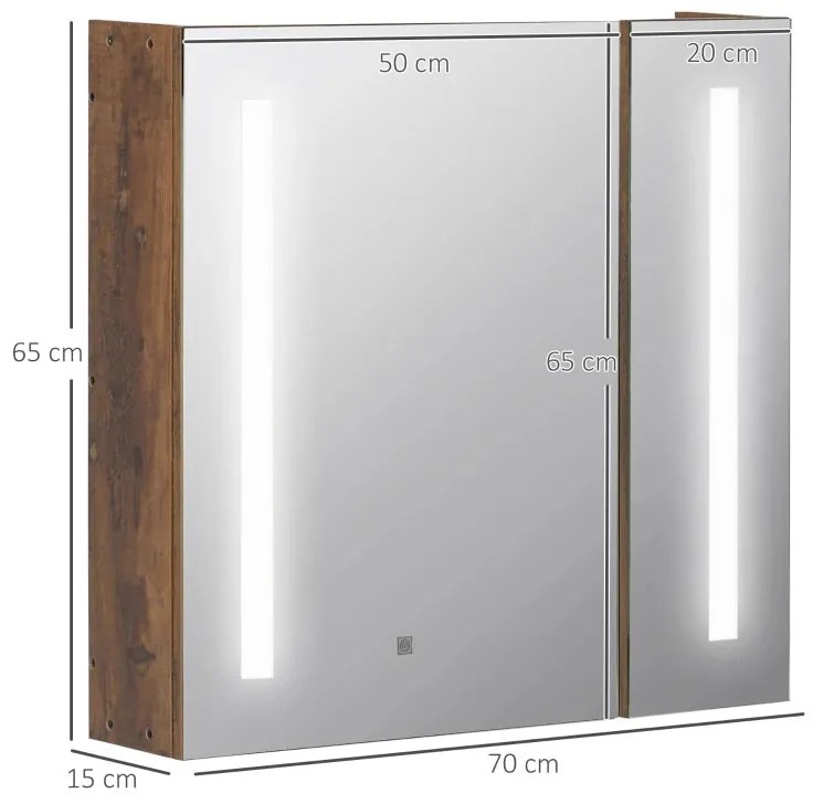 Armário Evani com Espelho e Luz LED - Design Moderno