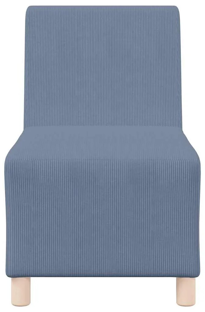Sofá Chiar 3 pcs Azul 55 x 74 x 82 cm Tecido de veludo côtelé