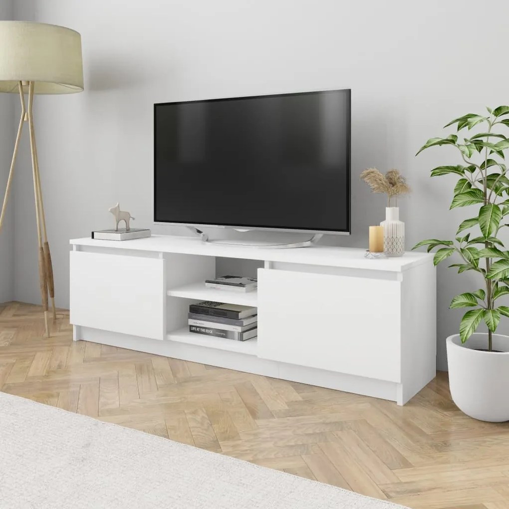 vidaXL Móvel de TV 120x30x35,5 cm contraplacado branco