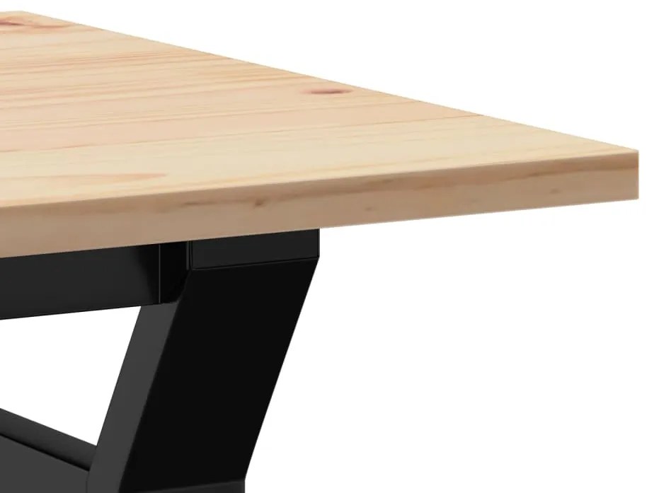 Mesa de centro estrutura em Y 80x50x40 cm pinho e aço