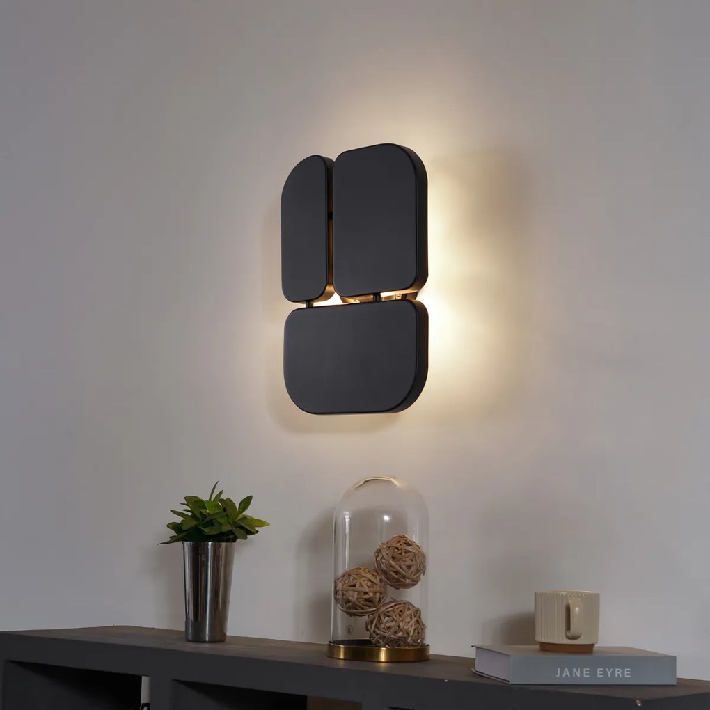 Candeeiro de Parede Design Preto 3-Luzes - Planes