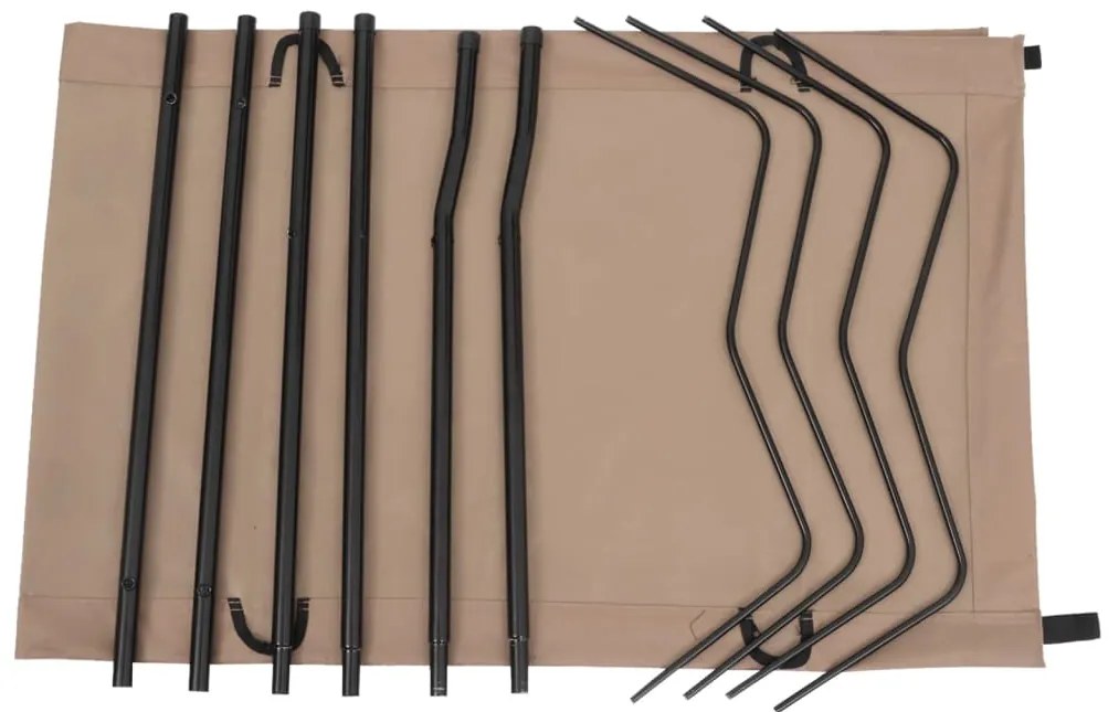 Cama de campismo 180x60x19 cm tecido oxford e aço cinza-acast.