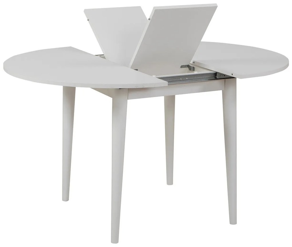 Conjunto de Mesa de Jantar Extensível e Cadeiras Vina – Branco e Creme