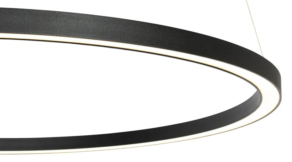 Candeeiro de suspensão inteligente preto 80cm incl. LED e RGBW - Girello Design