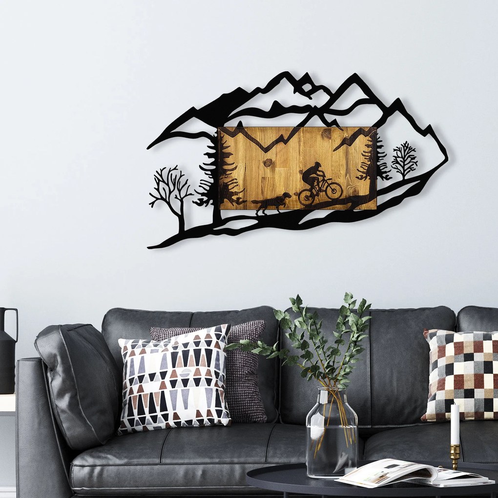 Acessório Decorativo de Parede Bicycle Riding in Nature 1 – Nogueira e
