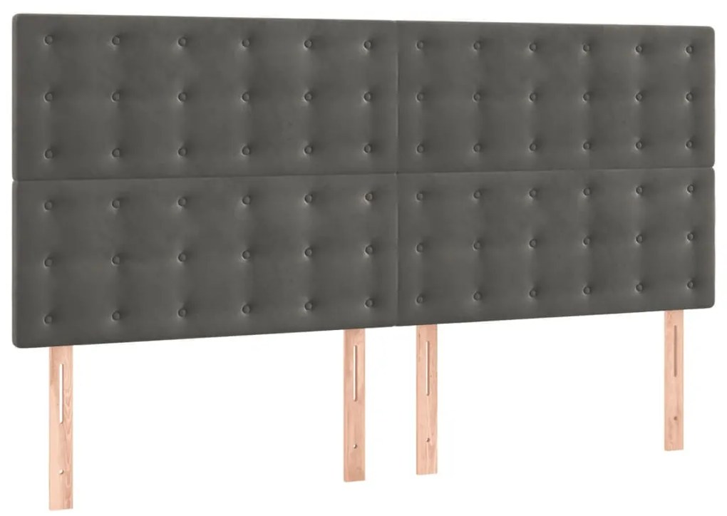 Estrutura de cama sem colchão 160x200 cm veludo cinzento-escuro
