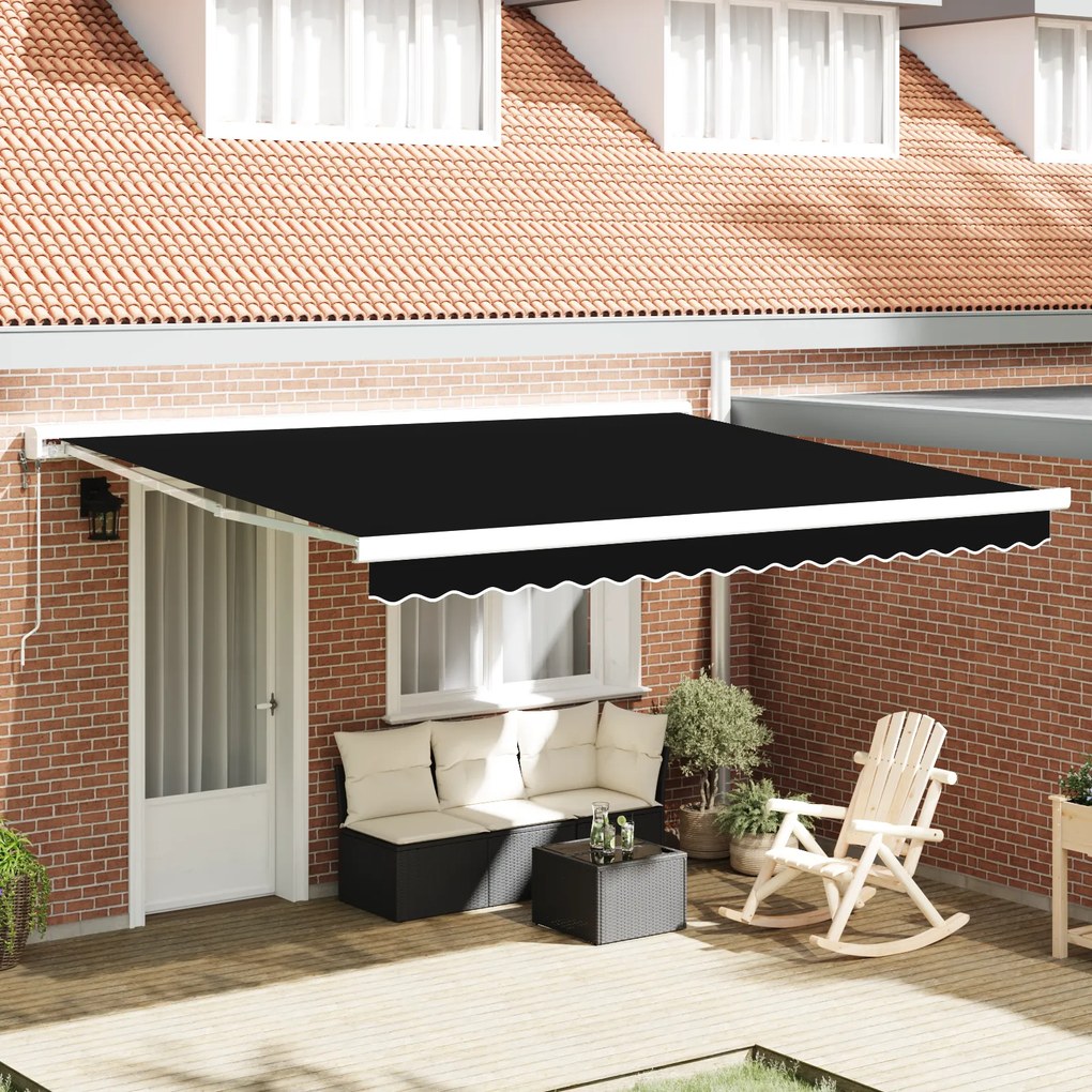 Toldo Retrátil Automático vidaXL Preto 400x300 cm
