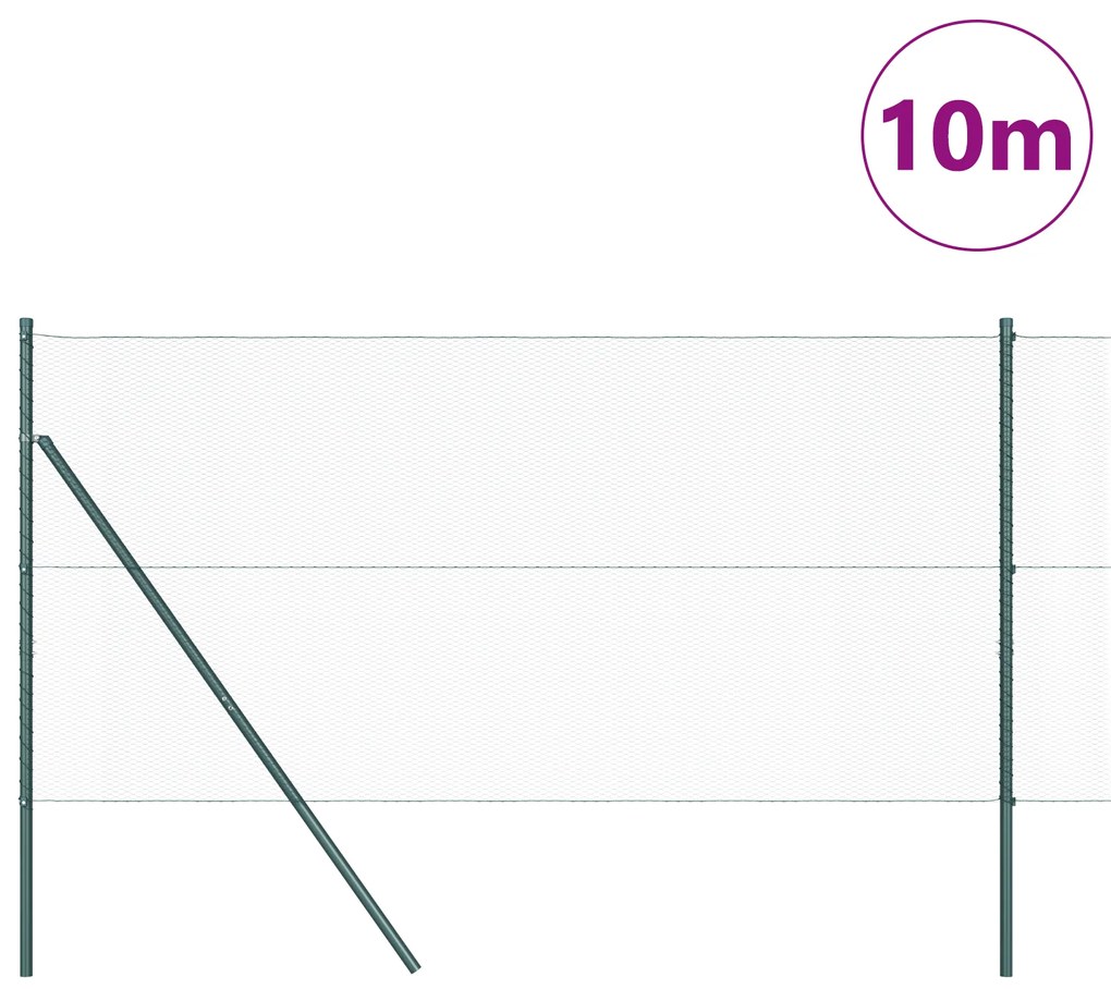Cerca Hexagonal vidaXL Verde 1x10 m Aço