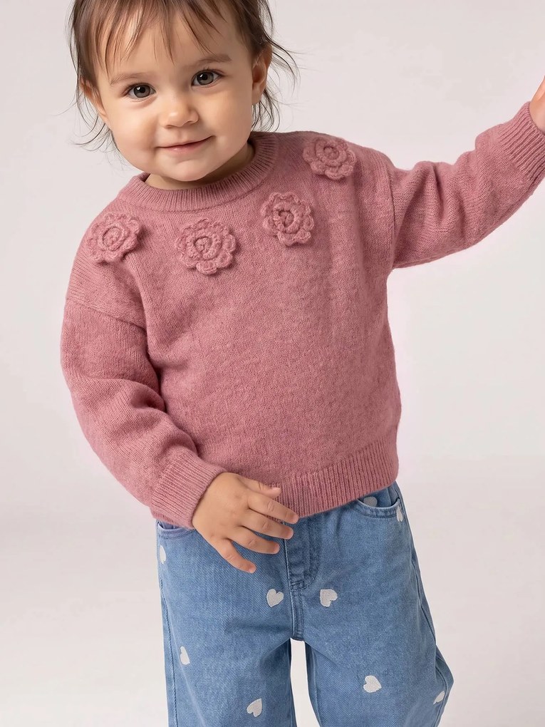 Pullover VERTBAUDET para bebé menina rosado