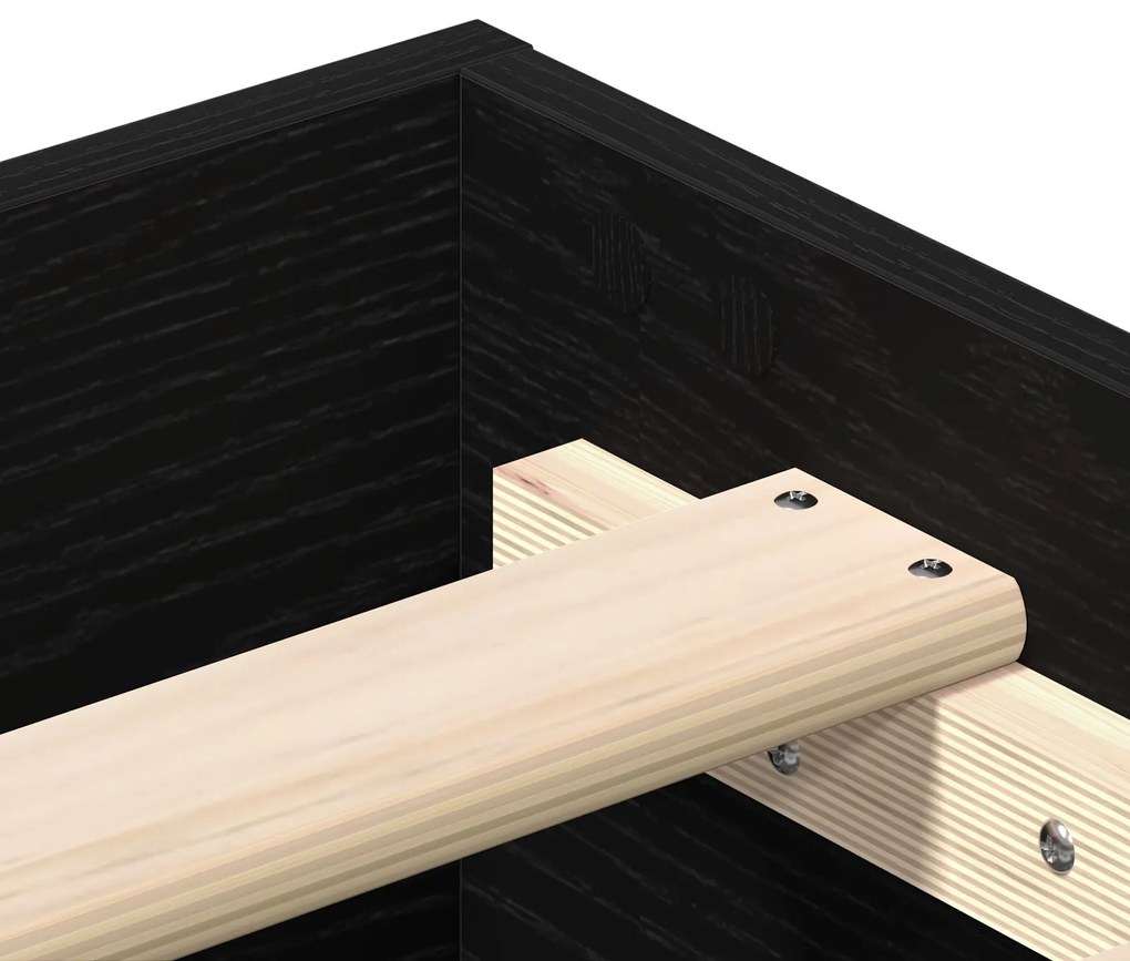 Estrutura de Cama vidaXL 140x190 cm em Madeira de Carvalho Preto