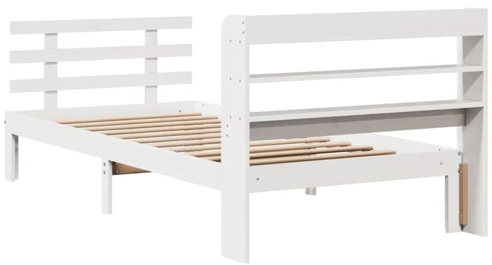Estrutura de cama c/ cabeceira sem colchão 100x200 cm branco