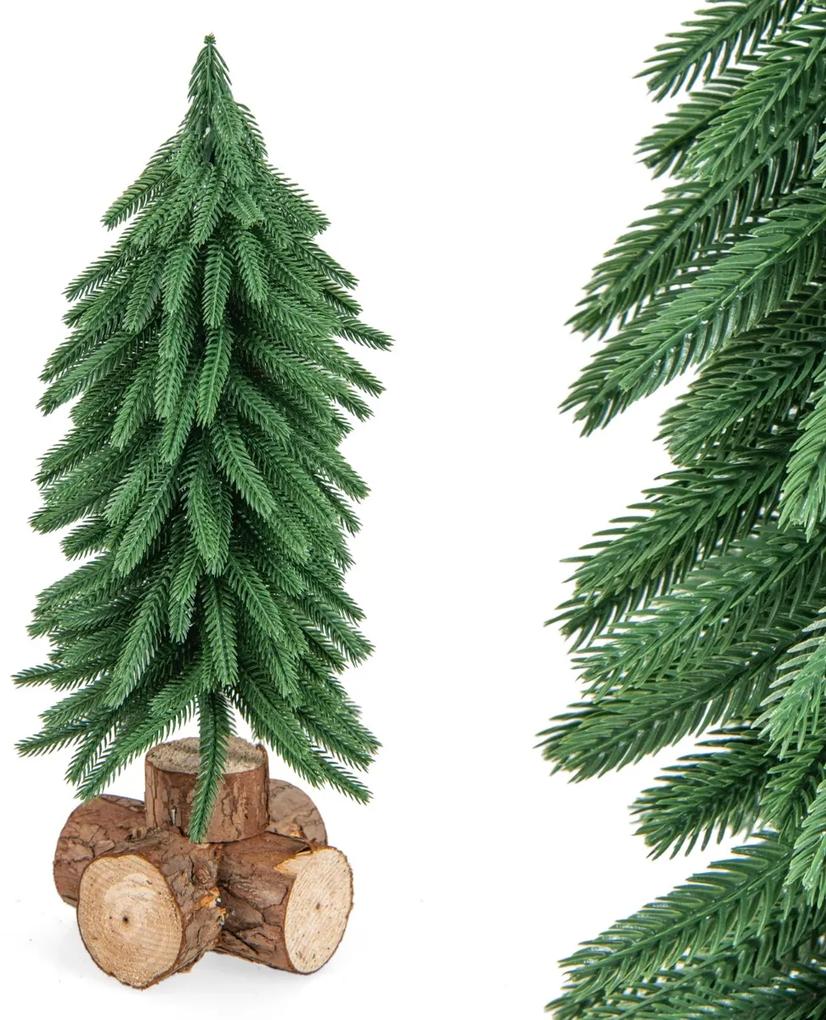 Árvore de Natal de mesa de 40cm com 200 pontas de galhos e base de madeira maciça para Casa Escritorio verde