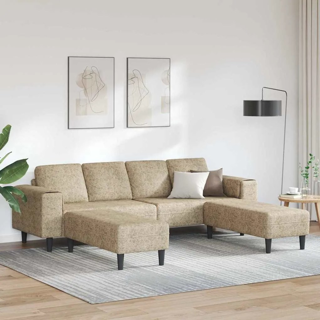 Conjunto de Sofás 3 pcs Cinzento-claro Couro camurça sintético