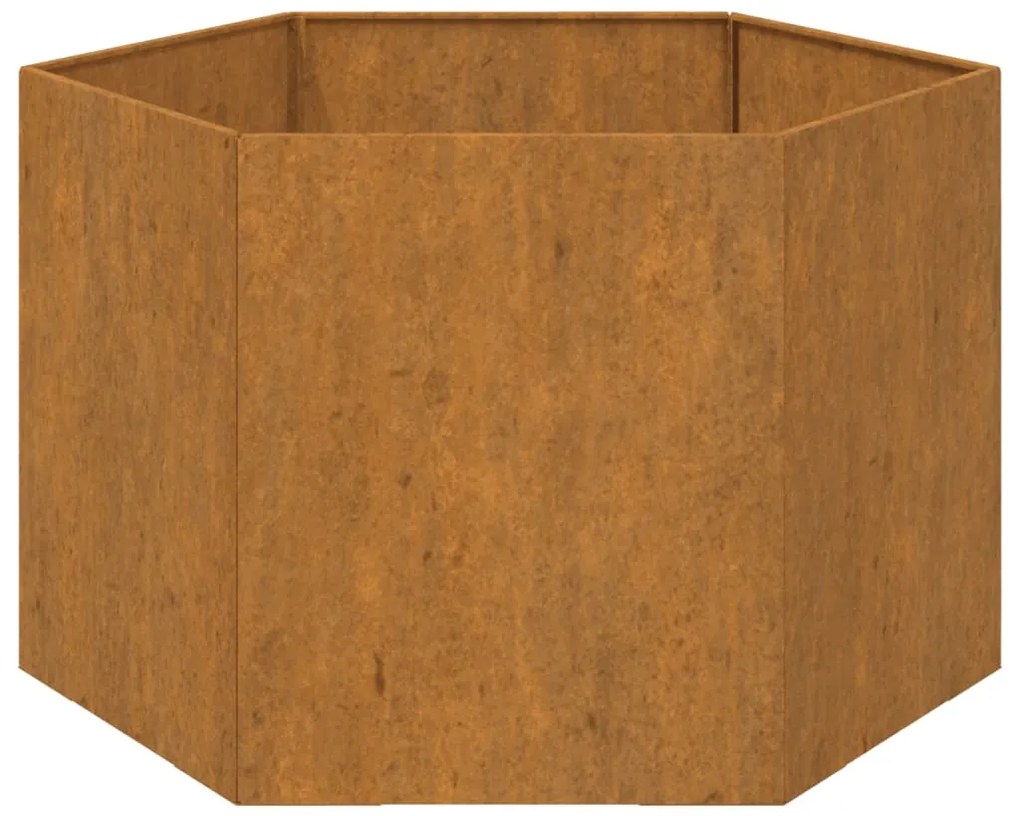Vaso/floreira 60x60x45 cm aço corten cor enferrujado