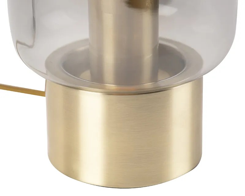 Candeeiro de mesa design em latão com vidro fumê - Bliss Cute Design,Moderno