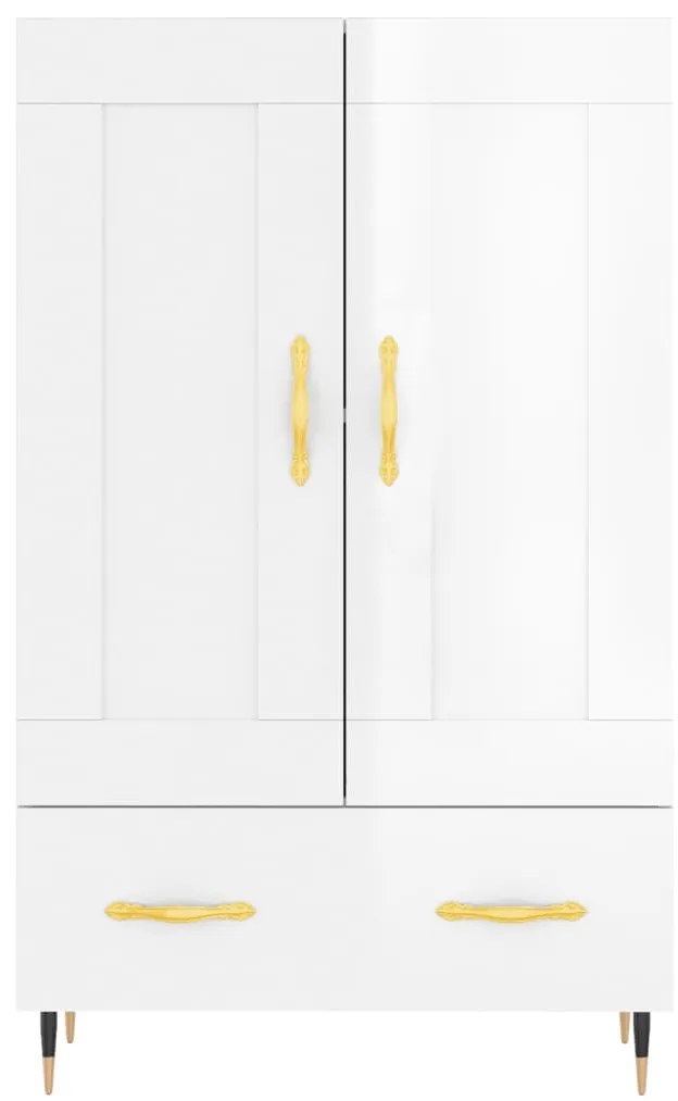 Aparador alto 69,5x31x115 cm derivados madeira branco brilhante
