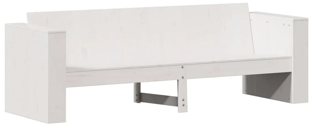 2 pcs conjunto lounge de jardim madeira de pinho maciça branco