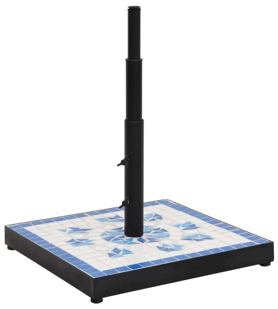 Base p/ guarda-sol quadrada 12 kg azul e branco