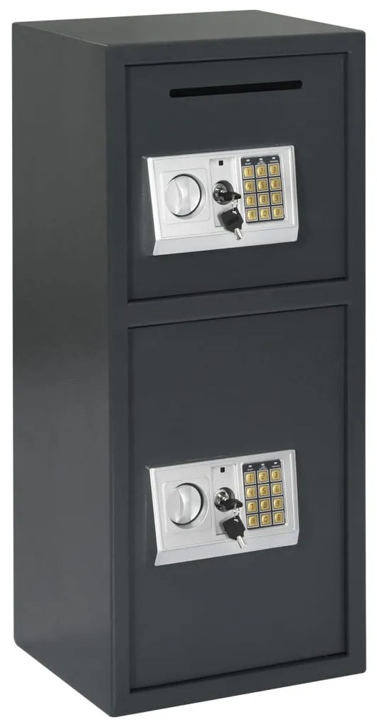 vidaXL Cofre digital com porta dupla 35x31x80 cm cinzento escuro