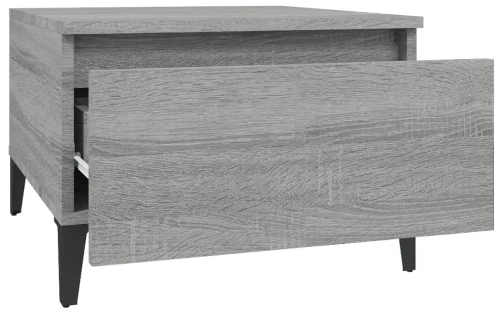 Mesas de apoio 2 pcs 50x46x35 cm deriv. madeira cinzento sonoma