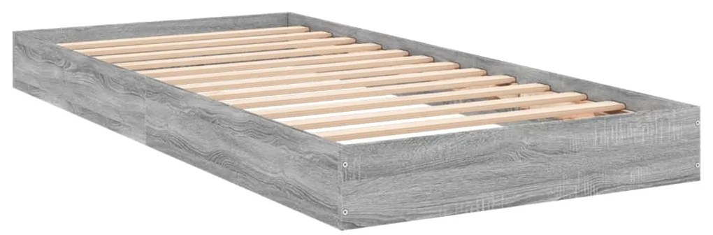 Estrutura cama 90x200 cm derivados de madeira cinzento sonoma