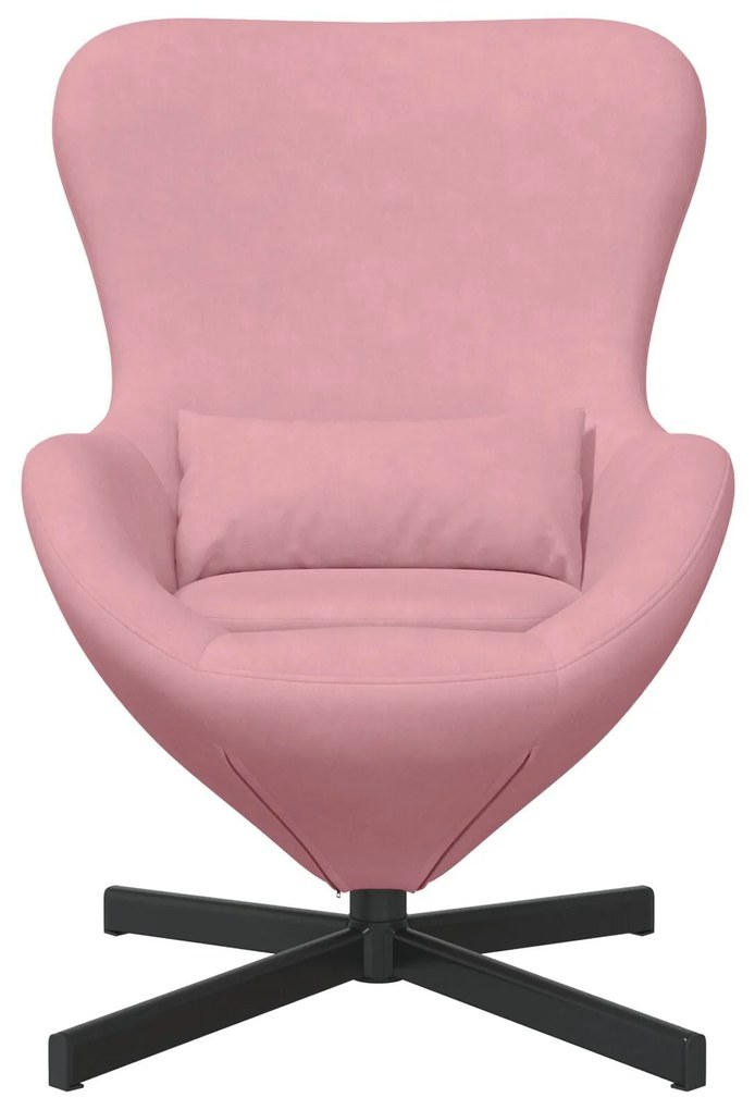 Cadeira de Ovo vidaXL Veludo Rosa