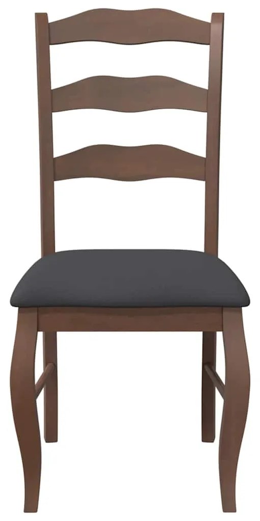 Cadeiras de jantar com almofadões 2 pcs madeira maciça castanho