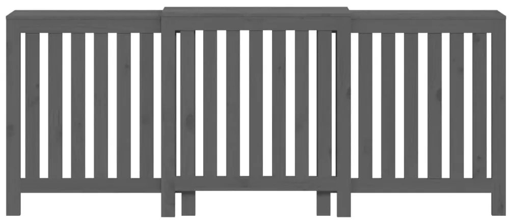 Cobertura de radiador 210x21x85 cm pinho maciço cinza