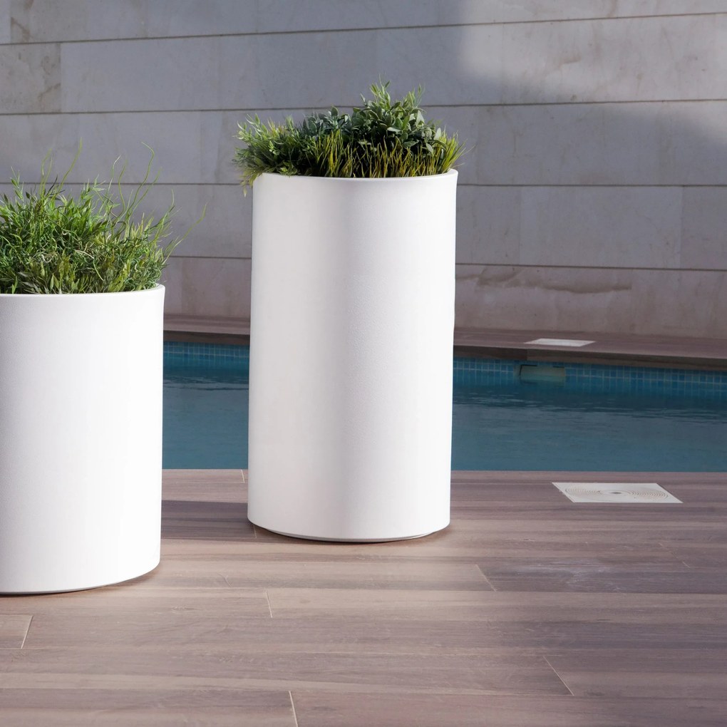 Vaso de flores colorido Polietileno CASA, JARDIM, RESTAURANTE, BAR HORTENSIA 40 HIGH (ø40x80 cm) - Cinzento