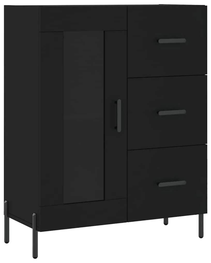 Armário alto 69,5x34x180 cm derivados de madeira preto