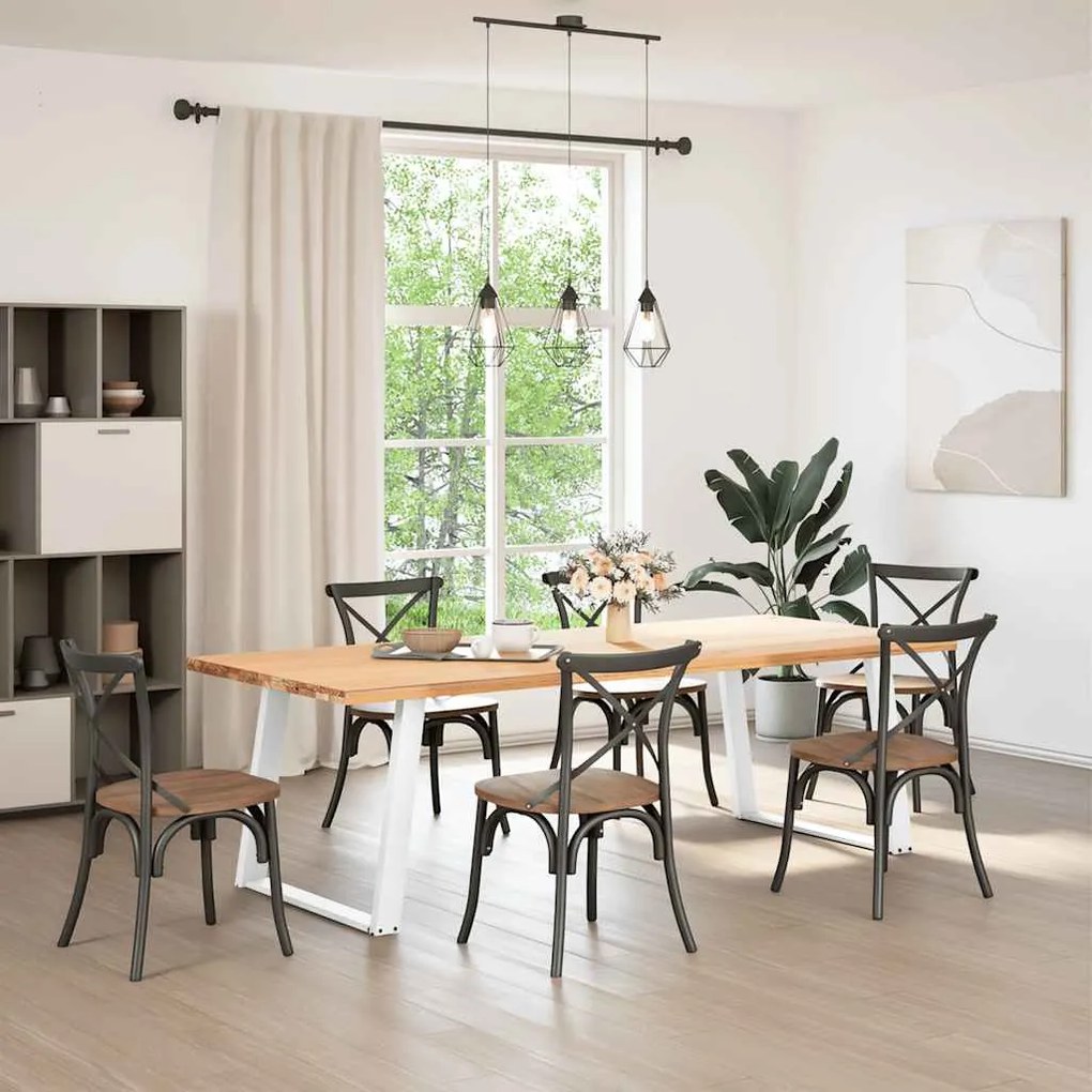 Pés de mesa de jantar em forma de U, 2 peças, branco, 100x (72-73) cm,