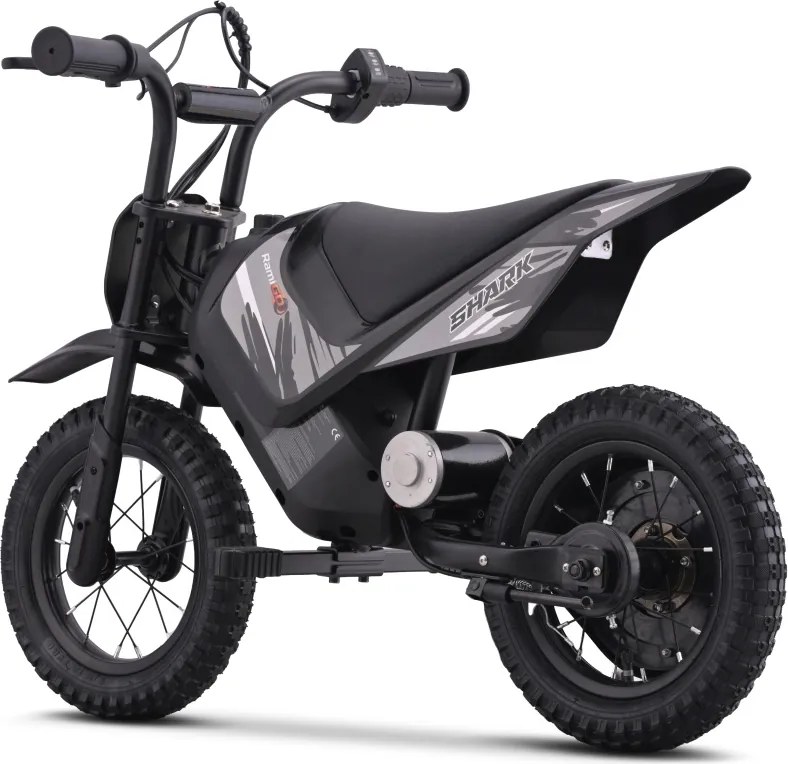 Mota elétrica para Crianças 12V SHARK, 3 a 6 anos rodas ar bombeado, preta