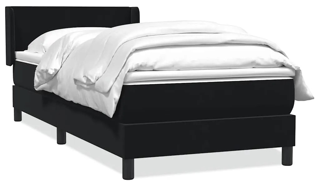 vidaXL Cama com molas/colchão 90x220 cm veludo preto
