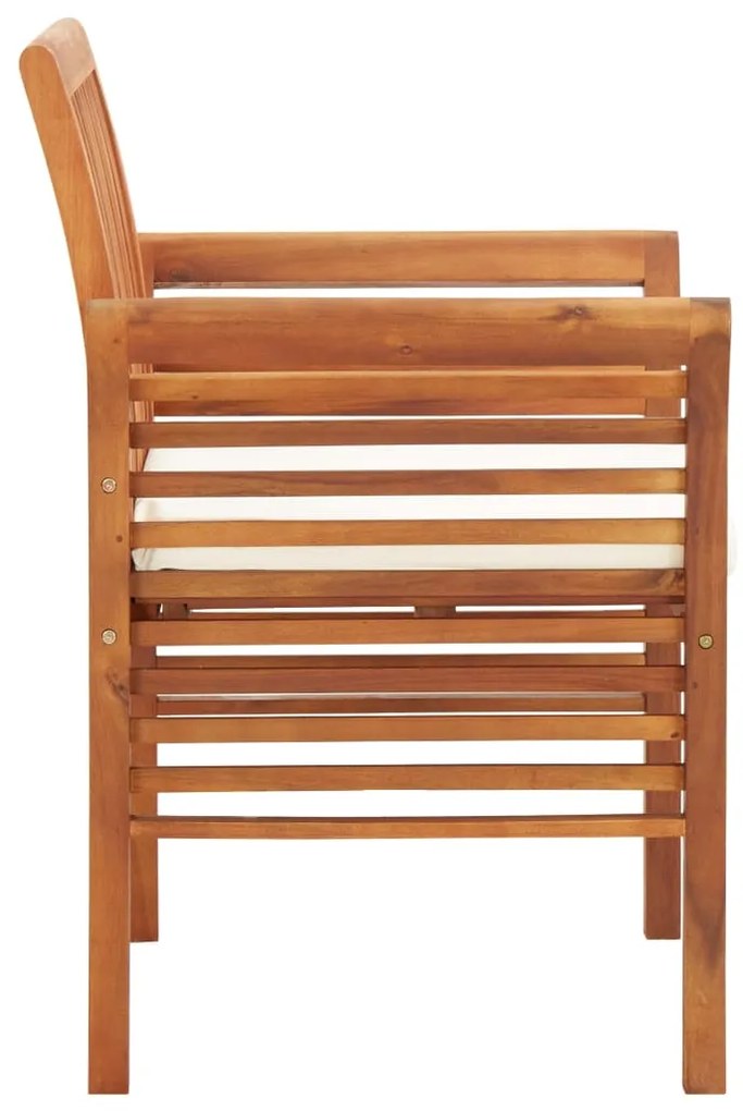 Cadeiras de jantar p/ jardim com almofadões 4 pcs acácia maciça