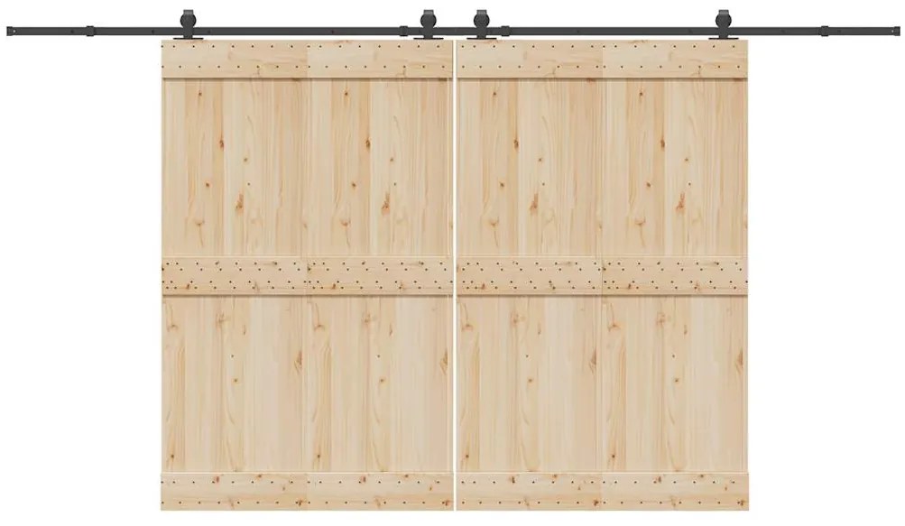 Kit de ferragens para porta deslizante 400 cm aço preto