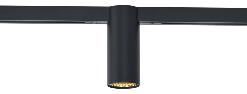 Foco moderno preto para sistema de calhas monofásico GU10 35mm - Slimline Nubee Honey