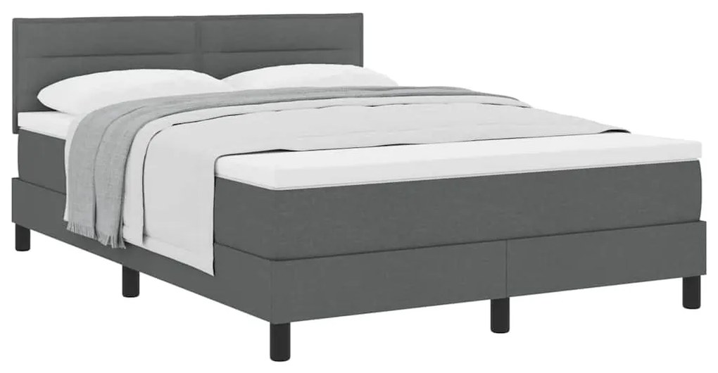 Cama Box Spring com Colchão Cinza Escuro 160x200 cm Tecido