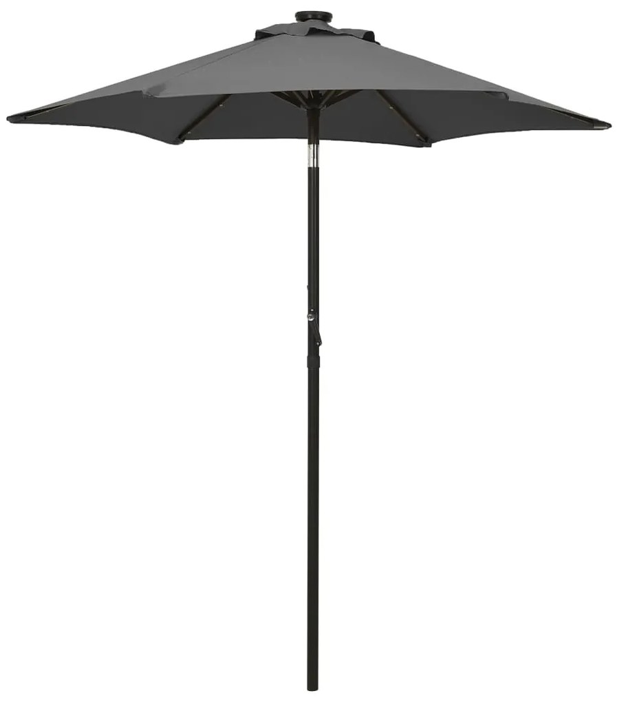 vidaXL Guarda-sol de jardim c/ luzes LED 200x211 cm alumínio antracite