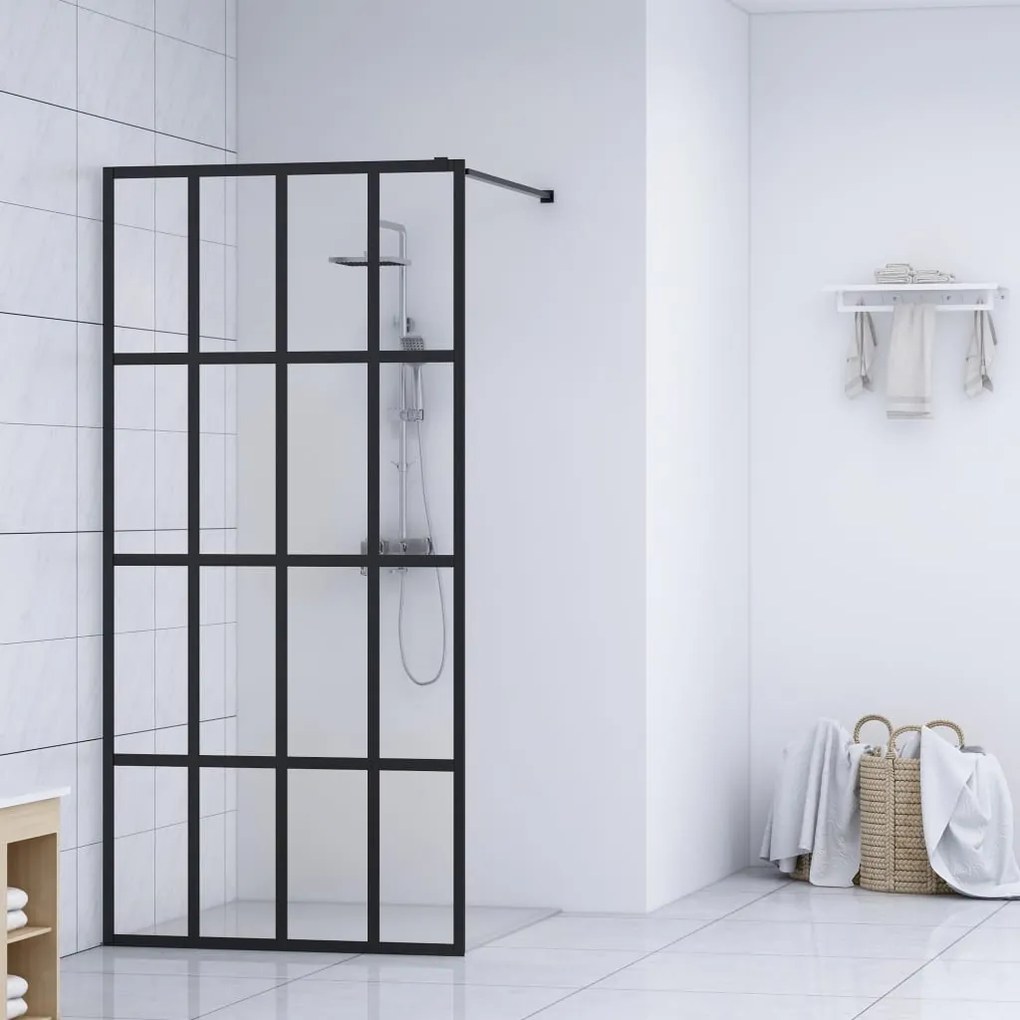 vidaXL Divisória de chuveiro vidro transparente temperado 140x195 cm