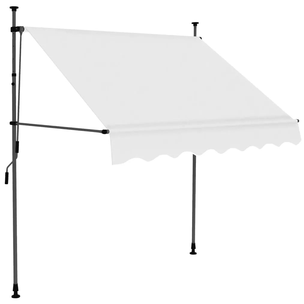 Toldo retrátil manual com LED 100 cm creme