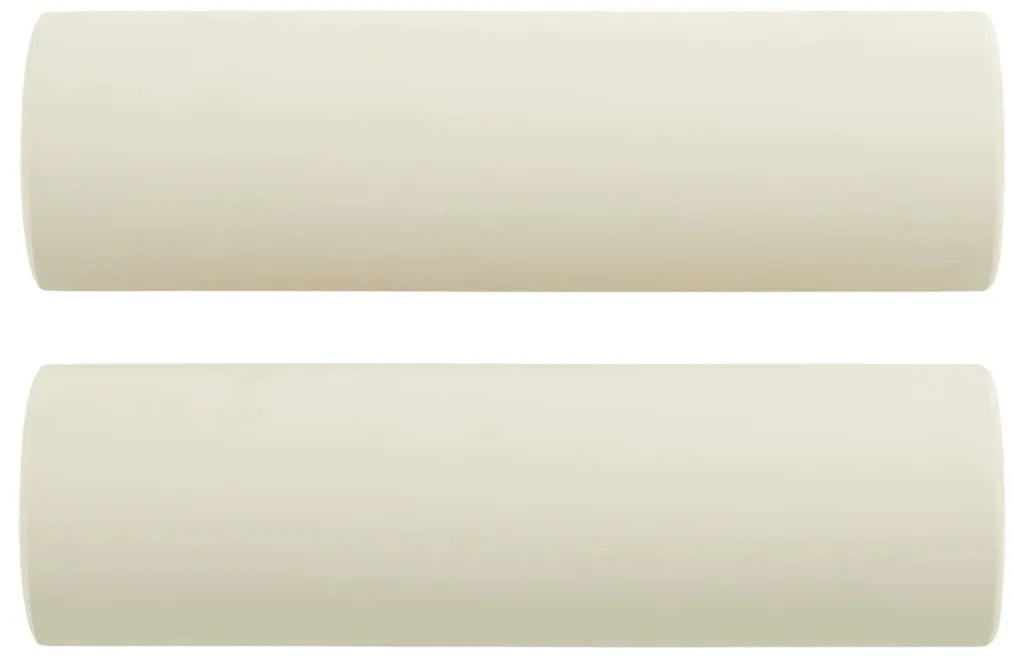 Sofá 2 lugares c/ almofadas decorativas 120 cm veludo creme