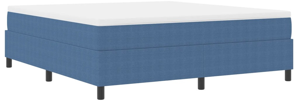Cama Box Spring VidaXL Azul Super King em Tecido Veludo