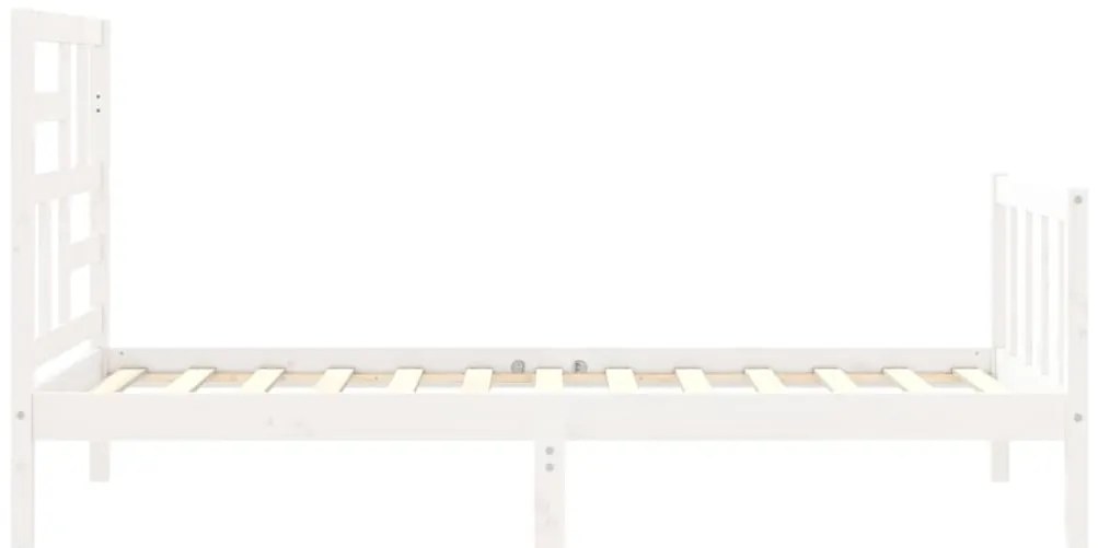 Cama sem colchão 90x200 cm madeira de pinho maciça branco