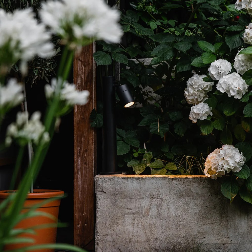 Candeeiro exterior preto 45 cm ajustável IP44 - Solo