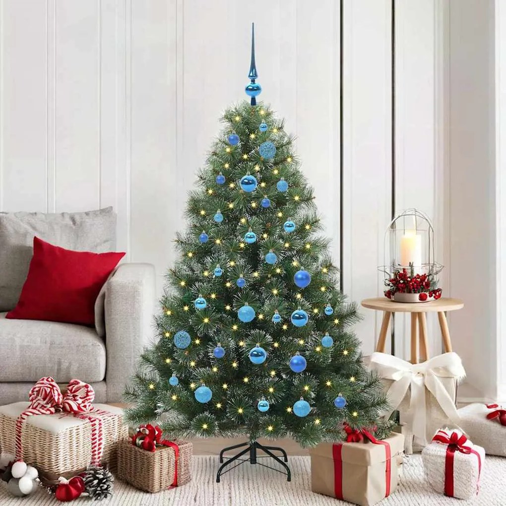 vidaXL Árvore de Natal Artificial com 150 LEDs Verde 150 cm PE e PVC